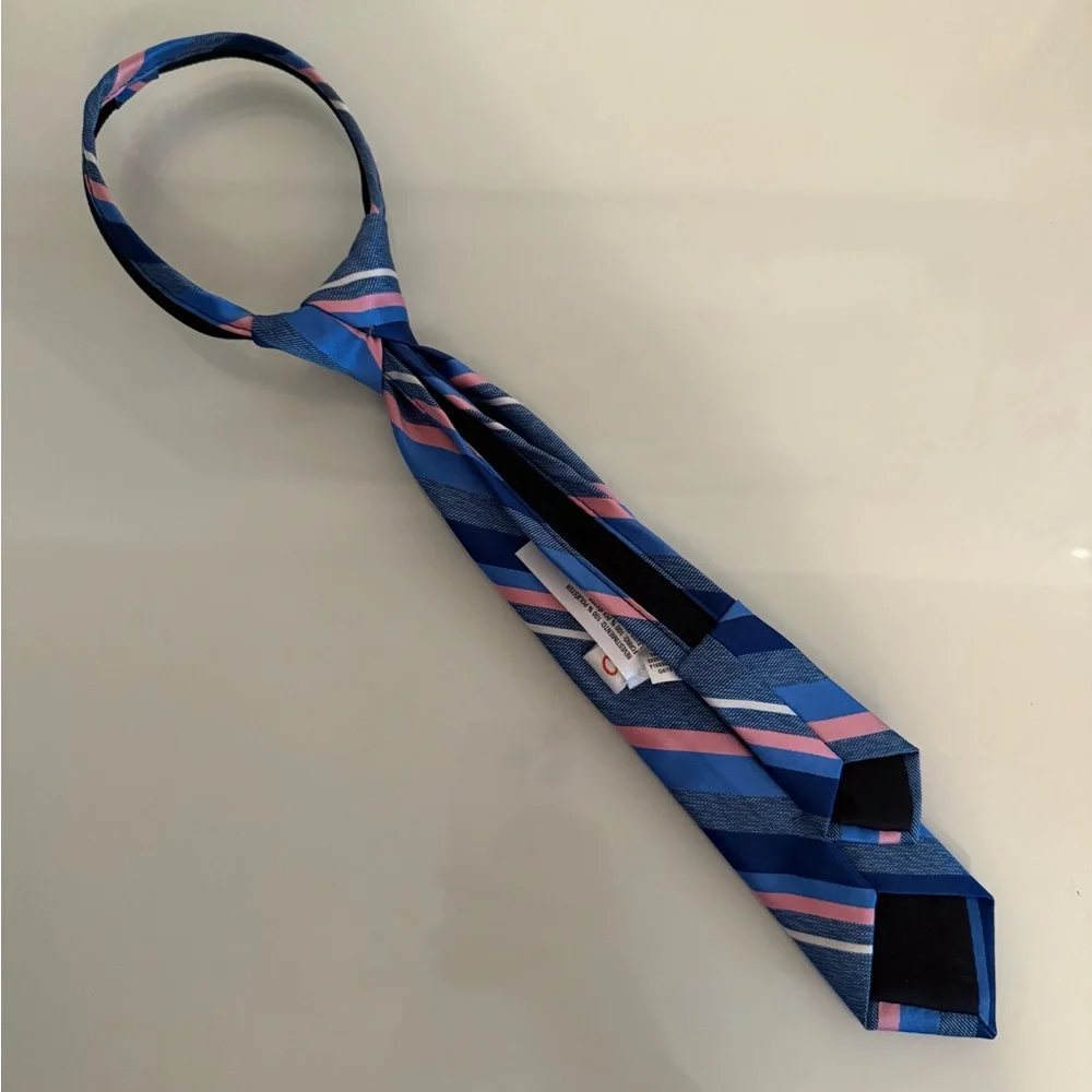 Cat & Jack Blue and Pink Striped Necktie for Boys